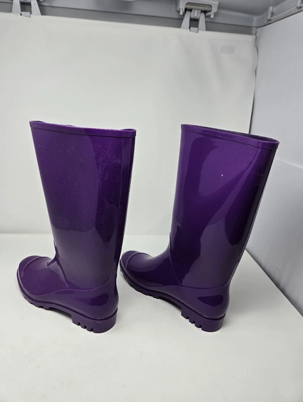 Arizona Winston Size 10 Womens Purple Calf Length Rainboot Rubber Shiny Used